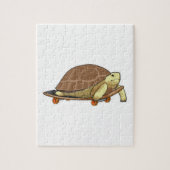 Schildpad als Skater met skateboard Legpuzzel (Verticaal)
