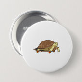 Schildpad als Skater met skateboard Ronde Button 7,6 Cm (Voorkant /achterkant)