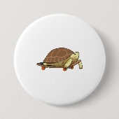 Schildpad als Skater met skateboard Ronde Button 7,6 Cm (Voorkant)
