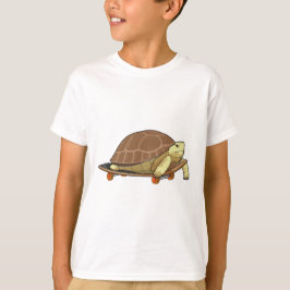 Schildpad als Skater met skateboard T-shirt