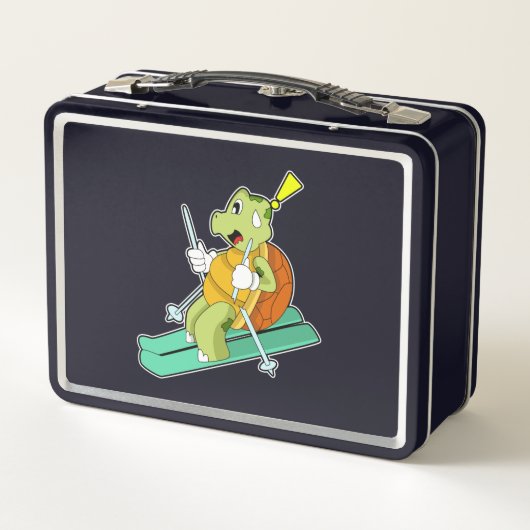 Schildpad als skiër (Achterkant)