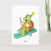 Schildpad als skiër kaart (Achterkant)