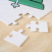 Schildpad als skiër legpuzzel (Zijkant)