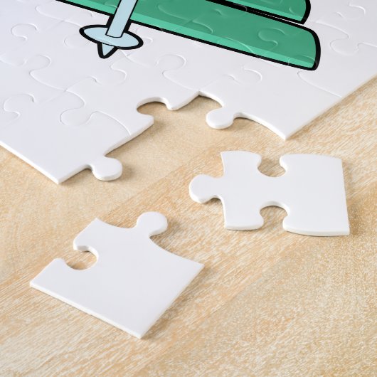 Schildpad als skiër legpuzzel (Zijkant)