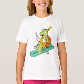 Schildpad als skiër t-shirt (Voorkant)