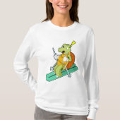 Schildpad als skiër t-shirt (Voorkant)