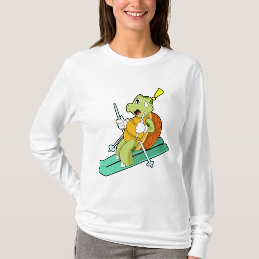 Schildpad als skiër t-shirt (Voorkant)