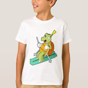 Schildpad als skiër t-shirt