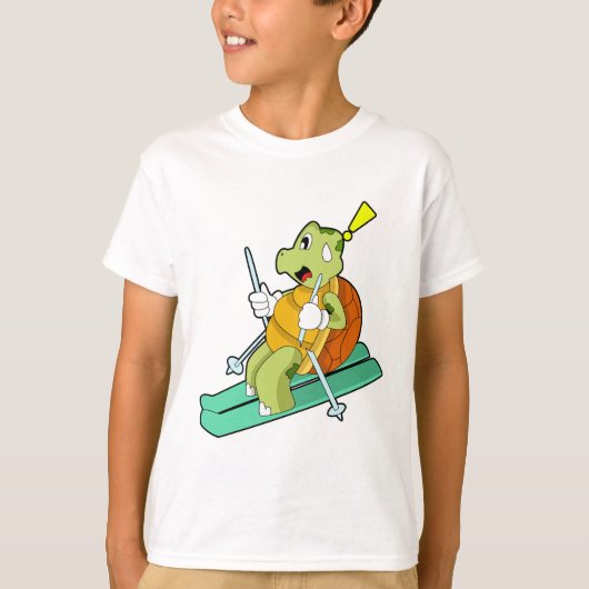 Schildpad als skiër t-shirt (Voorkant)