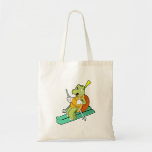Schildpad als skiër tote bag