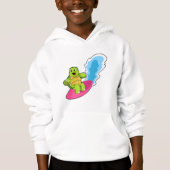 Schildpad als surfer met surfplank (Voorkant)