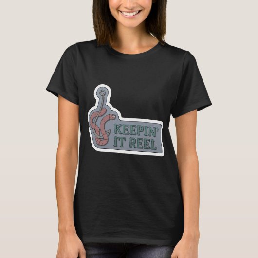 Schildpad als visser in boot t-shirt (Voorkant)
