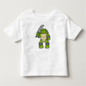 Schildpad als Warrior met zwaard Kinder Shirts (Voorkant)