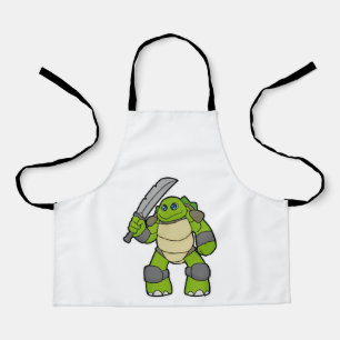 Schildpad als Warrior met zwaard Schort