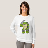 Schildpad als Warrior met zwaard T-shirt (Voorkant volledig)