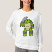 Schildpad als Warrior met zwaard T-shirt (Voorkant)