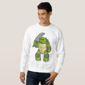 Schildpad als Warrior met zwaard Trui (Voorkant volledig)