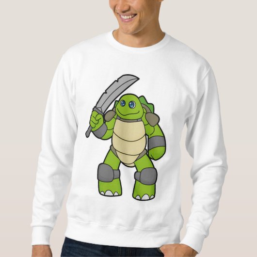 Schildpad als Warrior met zwaard Trui (Voorkant)