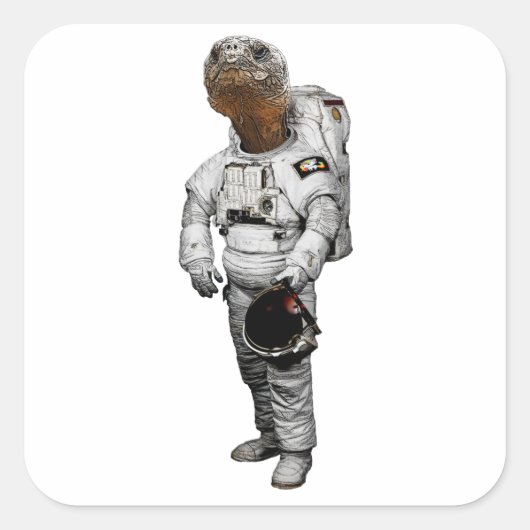 Schildpad Astronaut Sticker (Voorkant)