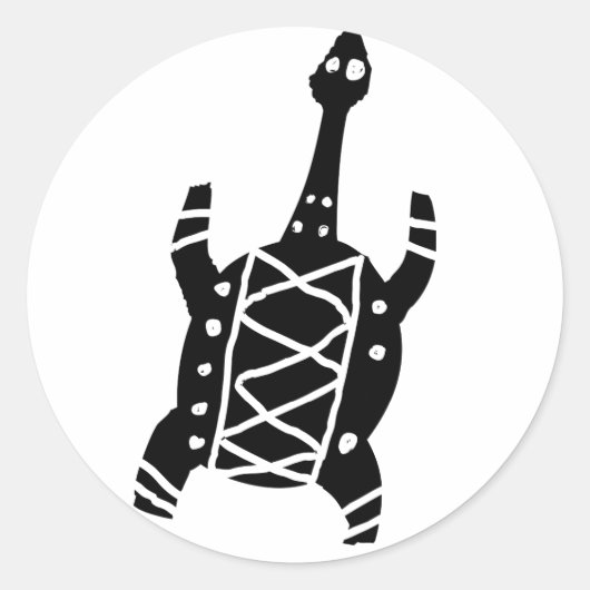 schildpad, Australische tekening (Aborigine) Ronde Sticker (Voorkant)
