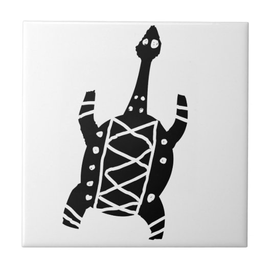 schildpad, Australische tekening (Aborigine) Tegeltje (Voorkant)