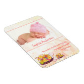 Schildpad Baby Girl Geboorteaankondiging Magneet (Rechterzijde)