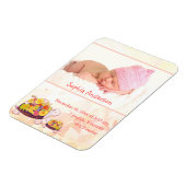 Schildpad Baby Girl Geboorteaankondiging Magneet (Linkerzijde)