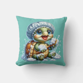 "Schildpad badtijd plezier" Kussen