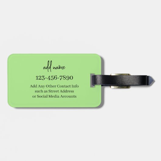 Schildpad Bagage Label | Gepersonaliseerd Ontwerp (Achterkant horizontaal)