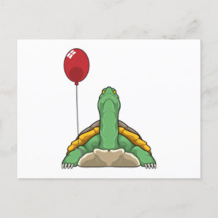 Schildpad Ballon Briefkaart