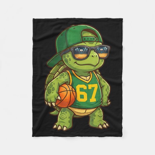 Schildpad Basketbal 67 Gen Alpha Jargon Srts Manne Fleece Deken (Voorkant)