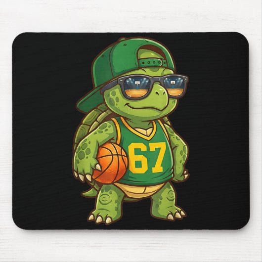 Schildpad Basketbal 67 Gen Alpha Slang Srts Mannen Muismat (Voorkant)