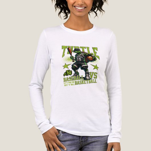 schildpad basketbal spel Tri-Blend shirt (Voorkant volledig)