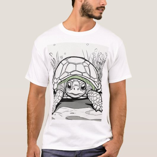 Schildpad Beach Speeltijd T-shirt (Voorkant)
