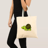 Schildpad bij bowlen met bowlingbal tote bag (Voorkant (product))
