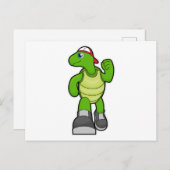 Schildpad bij draaiend Pet Briefkaart (Voorkant / Achterkant)