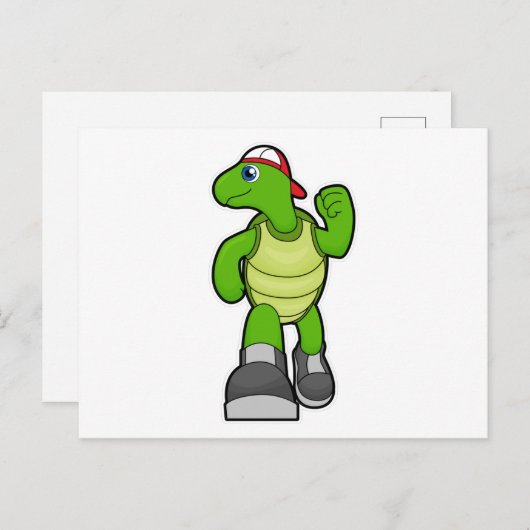 Schildpad bij draaiend Pet Briefkaart (Voorkant / Achterkant)