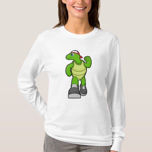 Schildpad bij draaiend Pet T-shirt (Voorkant)