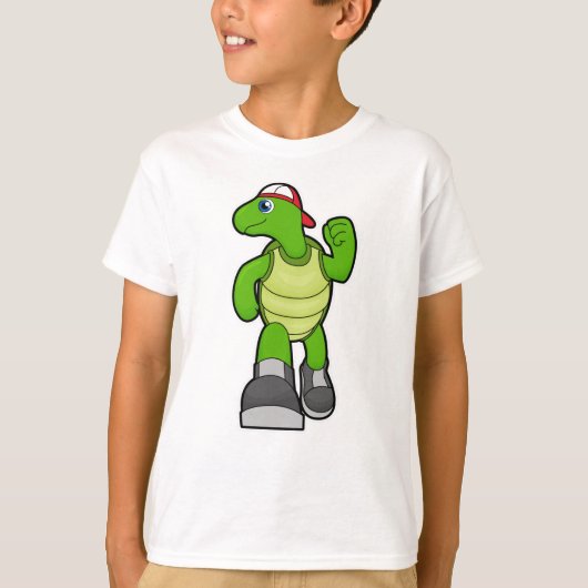 Schildpad bij draaiend Pet T-shirt (Voorkant)