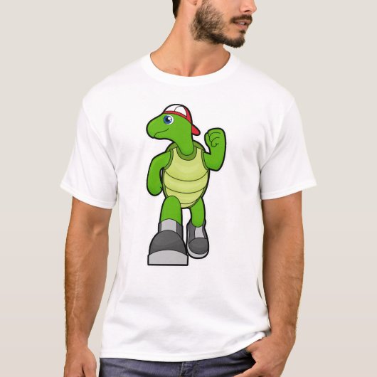 Schildpad bij draaiend Pet T-shirt (Voorkant)