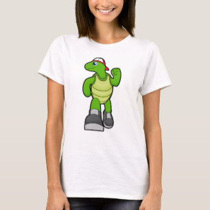 Schildpad bij draaiend Pet T-shirt