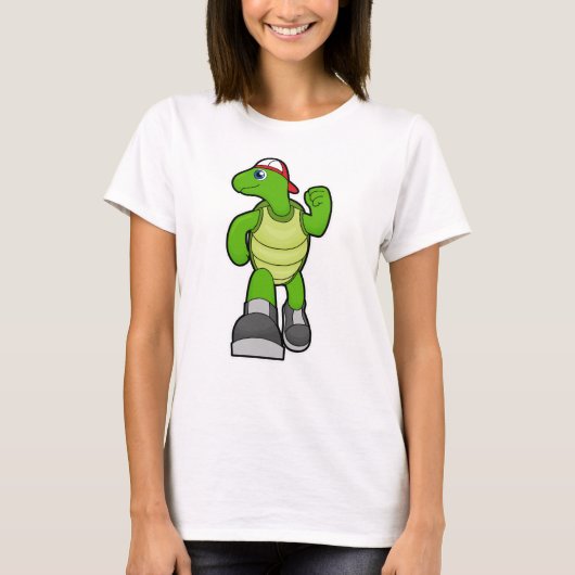 Schildpad bij draaiend Pet T-shirt (Voorkant)