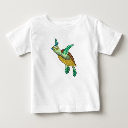 schildpad bij duiken met Snorkel (Voorkant)