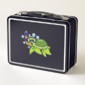 schildpad bij duiken met Snorkel (Achterkant)