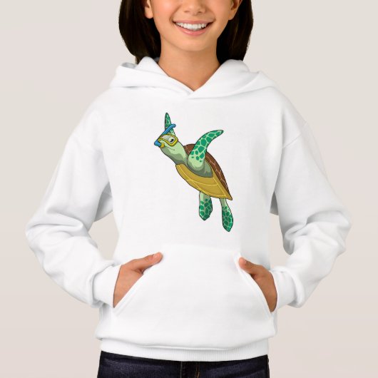 schildpad bij duiken met Snorkel (Voorkant)
