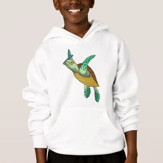 schildpad bij duiken met Snorkel (Voorkant)