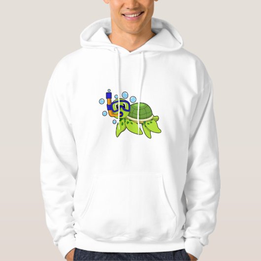 schildpad bij duiken met Snorkel Hoodie (Voorkant)