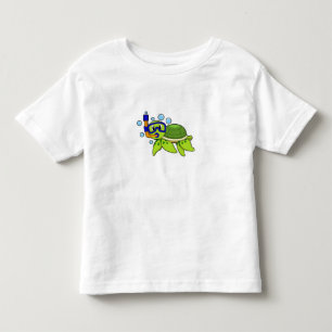 schildpad bij duiken met Snorkel Kinder Shirts