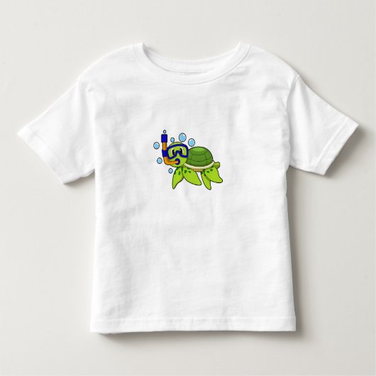 schildpad bij duiken met Snorkel Kinder Shirts (Voorkant)