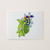 schildpad bij duiken met Snorkel Legpuzzel (Horizontaal)